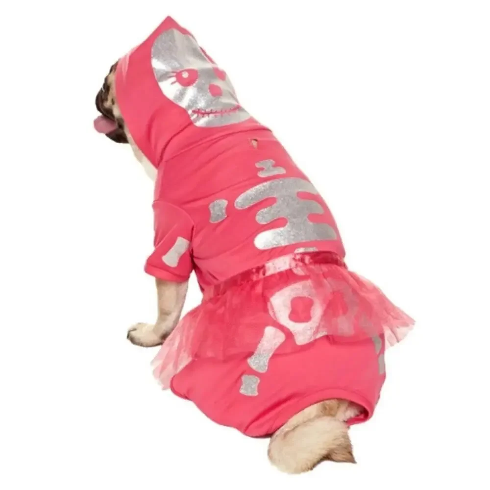 Martha Stewart Dog Pink Skeleton Costume Size XL